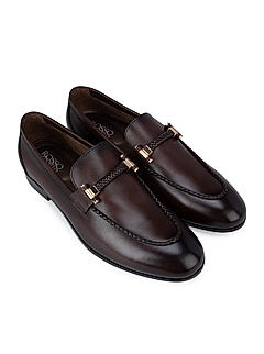 Coffee Plain Braided Loafers
